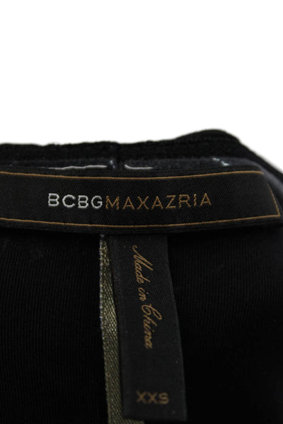 BCBGMAXAZRIA Womens Strapless Metallic Pleated Mini Dress Gold Size XXS