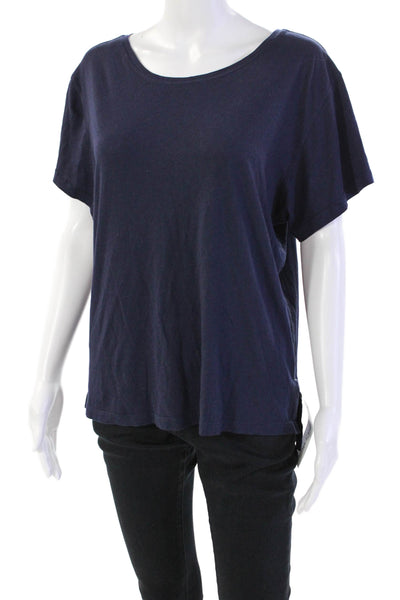 Lululemon Women's Round Neck Short Sleeves Basic T-Shirt Navy Blue Size M