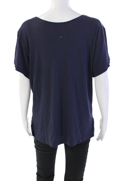 Lululemon Women's Round Neck Short Sleeves Basic T-Shirt Navy Blue Size M