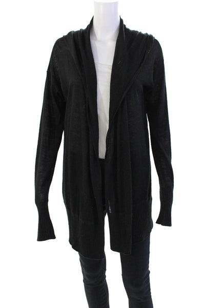 Lululemon Women's Hood Long Sleeves Open Front Cardigan Sweater Black Size S