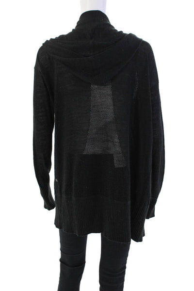 Lululemon Women's Hood Long Sleeves Open Front Cardigan Sweater Black Size S