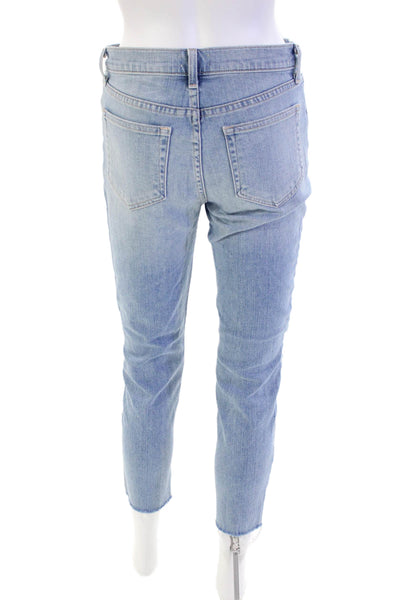 L'Agence Womens Marcelle High Rise Slim Leg Jeans Blue Powder Rose Gold Size 26