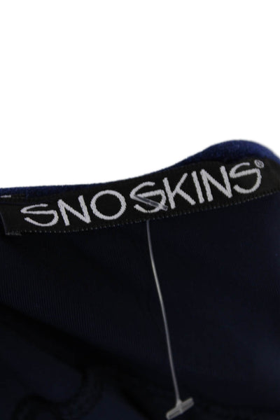 Snoskins Womens Velvet V-Neck Long Sleeve Pullover Blouse Top Blue Size L