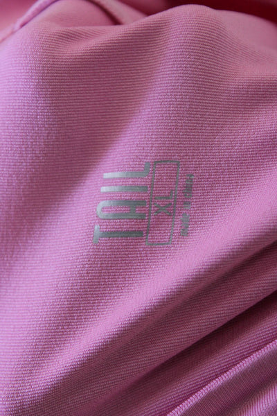 Tail Womens Round Neck Quarter Zip Short Sleeve Activewear Top Pink Size XL