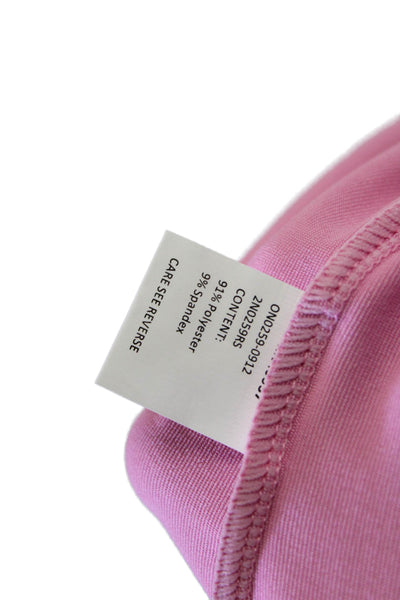 Tail Womens Round Neck Quarter Zip Short Sleeve Activewear Top Pink Size XL