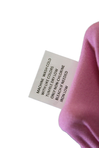 Tail Womens Round Neck Quarter Zip Short Sleeve Activewear Top Pink Size XL