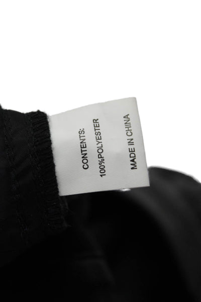 Peace of Cloth Womens Vegan Leather Mid-Rise Tapered Pants Trousers Black Size 8