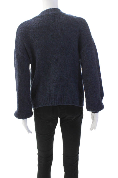The Cashmere Project Womens V-neck Buttoned Cardigan Sweater Top Navy Size S