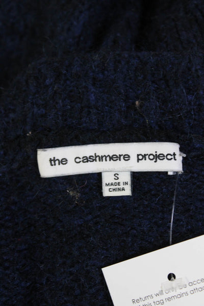 The Cashmere Project Womens V-neck Buttoned Cardigan Sweater Top Navy Size S