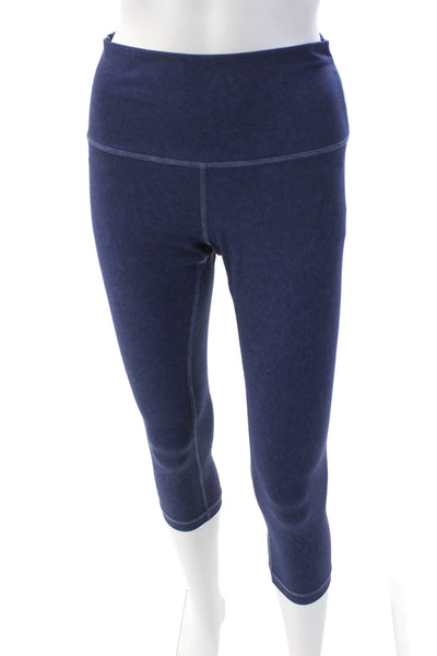 Lululemon Womens Solid High Waisted Crop Leggings Blue Size 6