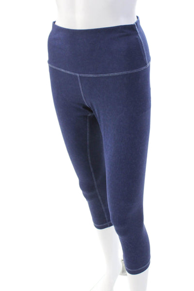 Lululemon Womens Solid High Waisted Crop Leggings Blue Size 6