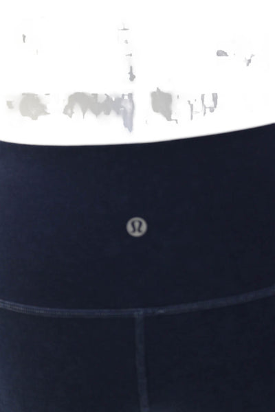 Lululemon Womens Solid High Waisted Crop Leggings Blue Size 6