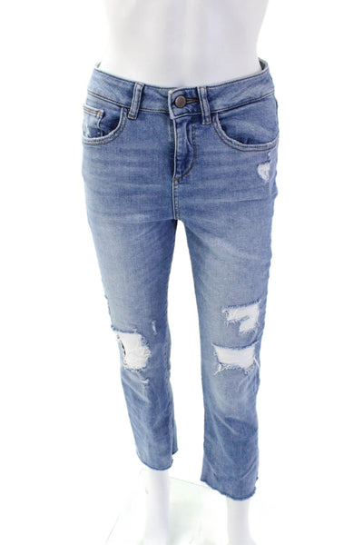 DL1961 Womens Jerry High Rise Vintage Straight Leg Jeans Blue Cotton Size 24