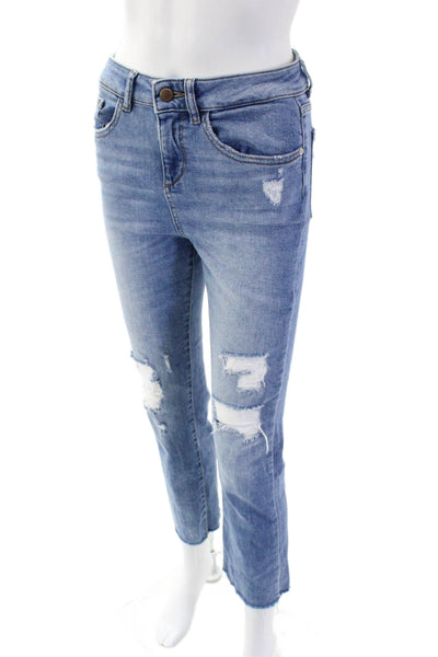 DL1961 Womens Jerry High Rise Vintage Straight Leg Jeans Blue Cotton Size 24