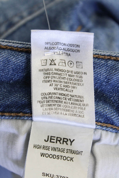 DL1961 Womens Jerry High Rise Vintage Straight Leg Jeans Blue Cotton Size 24