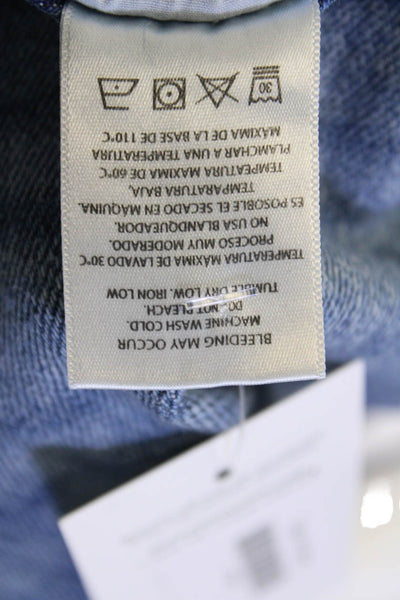Hidden Womens Raw Hem High Rise Ripped Slim Leg Jeans Blue Cotton Size 26