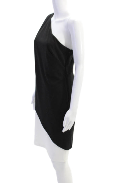 Lauren Ralph Lauren Womens Two-Toned Oned Shoulder Mini Dress Black Size 10