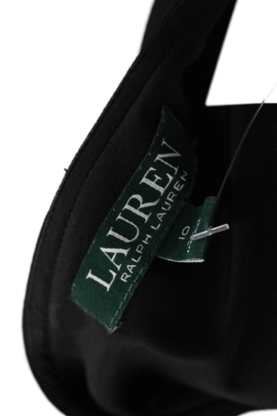 Lauren Ralph Lauren Womens Two-Toned Oned Shoulder Mini Dress Black Size 10