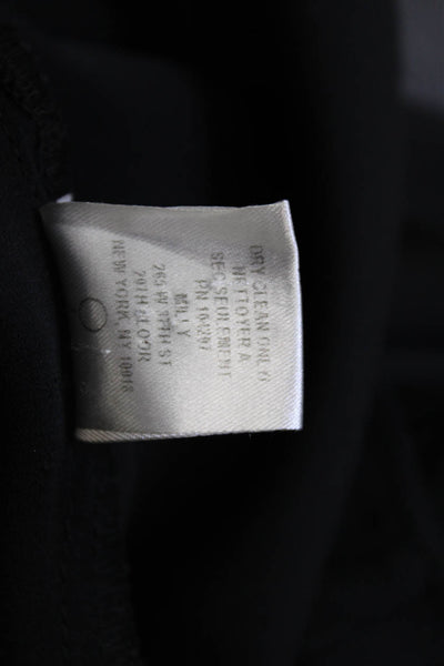 Milly Womens Long Flare Sleeve Scoop Neck Silk Blouse Black Size 0