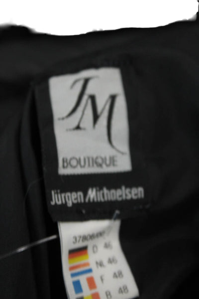 Jurgen Michaelsen Womens Button Closure Faux Leather Slit Midi Skirt Black Size