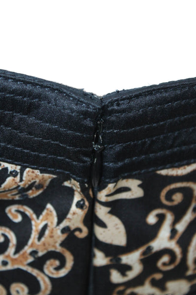 Badgley Mischka Womens Silk Geometric Sweetheart Maxi Dress Black Size 10