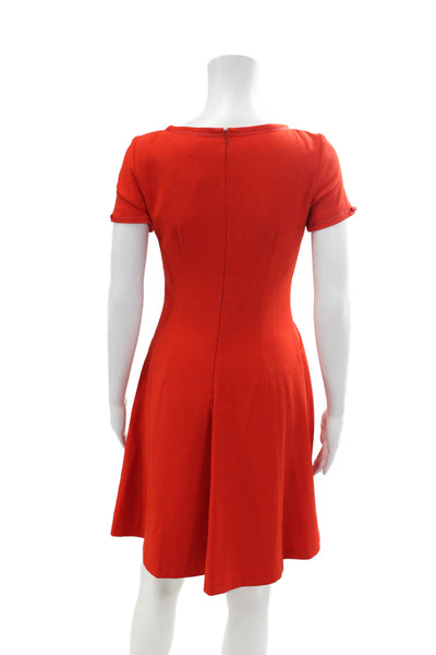 Mark & James by Badgley Mischka Womens Short Sleeve A-Line Dress Red Size 4
