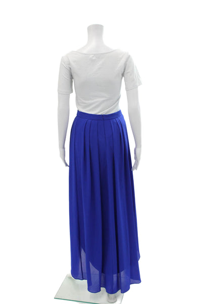 Belle Badgley Mischka Womens Mid-Rise Zippered Maxi Skirt Blue Size M
