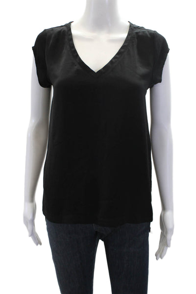 Adriano Goldschmied Womens Sleeveless V-neck Lined Tank Blouse Black Size XS