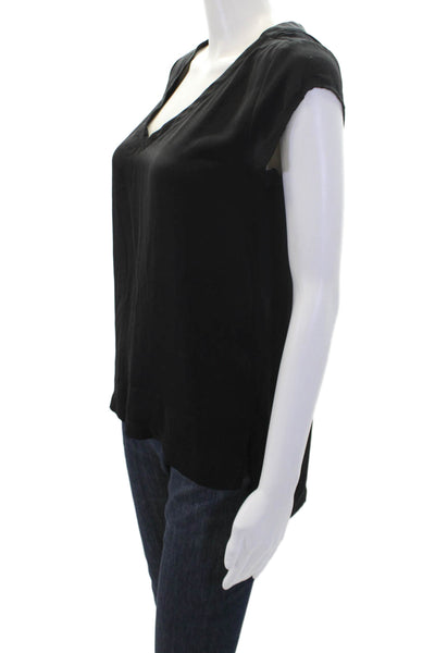 Adriano Goldschmied Womens Sleeveless V-neck Lined Tank Blouse Black Size XS