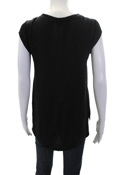 Adriano Goldschmied Womens Sleeveless V-neck Lined Tank Blouse Black Size XS