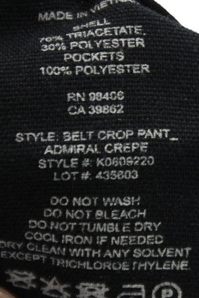 Theory Womens High Waisted Flat Front Wide Leg Trousers Black Size 8