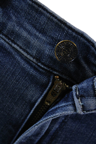 Mother Womens Zipper Fly Distressed Mid Rise Dazzler Ankle Fray Jeans Blue 25