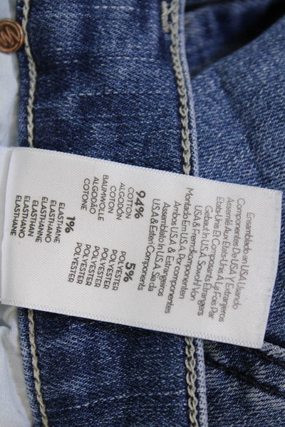 Mother Womens Zipper Fly Distressed Mid Rise Dazzler Ankle Fray Jeans Blue 25
