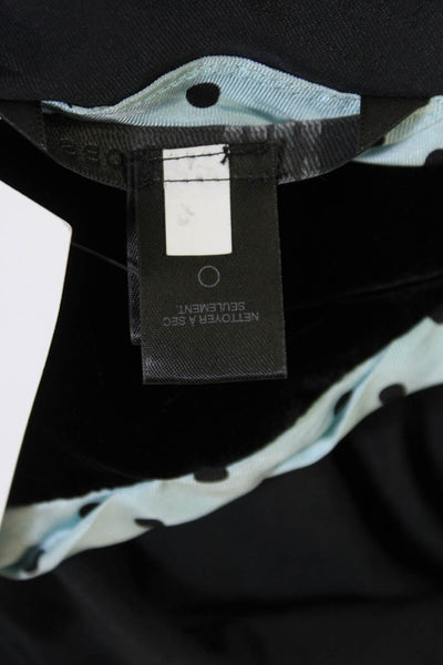 Marc Jacobs Womens Velvet Polka Dot Trim Tank Top Black Ice Blue Size 10