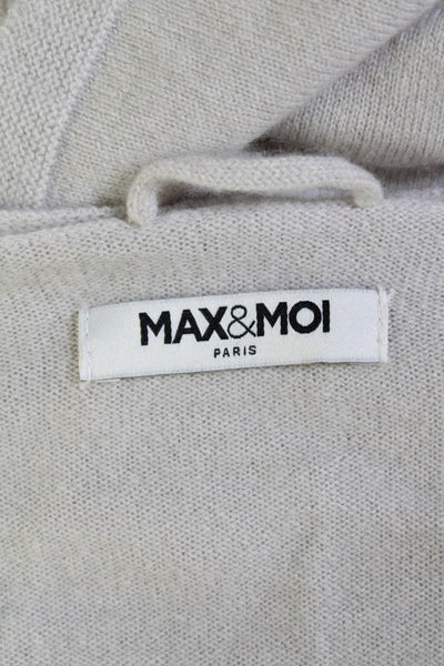 Max & Moi Womens Cashmere Long Sleeves V Neck Sweater Light Grey Size EUR 36