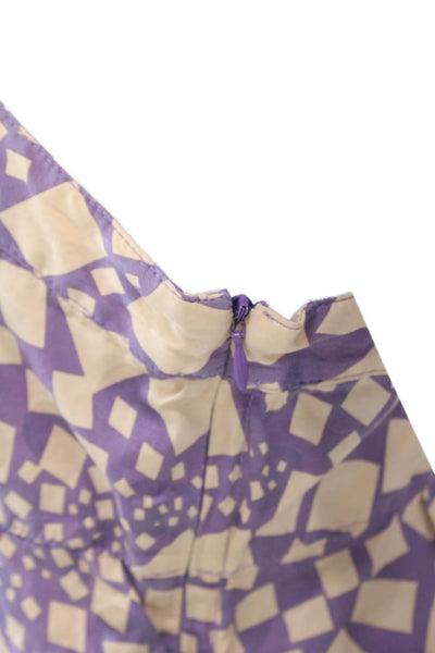 Marc By Marc Jacobs Womens Silk Geometric Print Tank Top Purple Pink Size 10