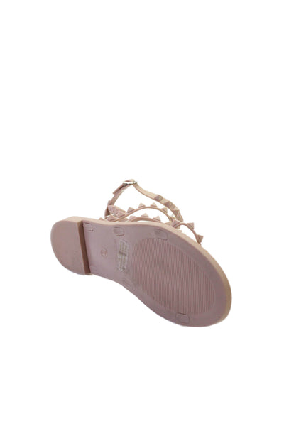 Steve Madden Womens Spike Studded Rubber Strappy Sandals Nude Size 8
