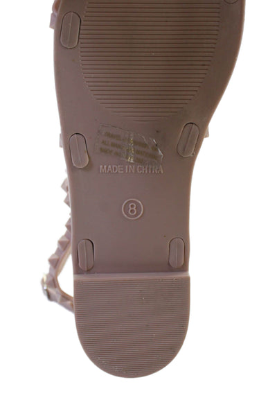 Steve Madden Womens Spike Studded Rubber Strappy Sandals Nude Size 8