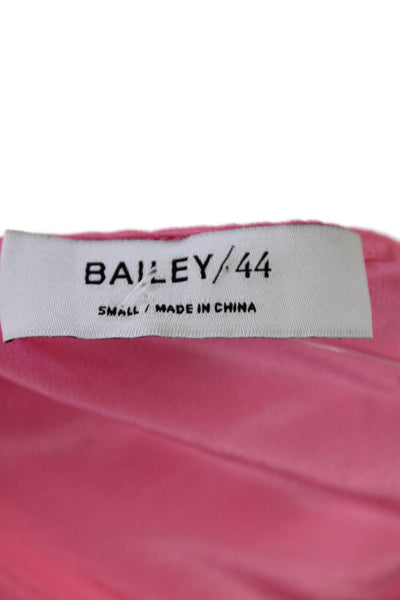 Bailey 44 Womens Silk Long Sleeve Pullover Cold Shoulder Blouse Top Pink Size S