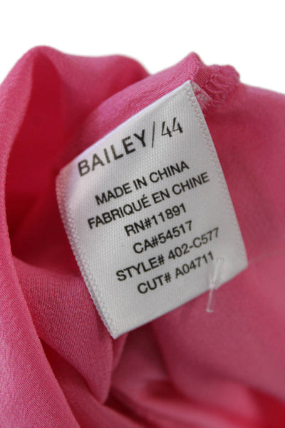 Bailey 44 Womens Silk Long Sleeve Pullover Cold Shoulder Blouse Top Pink Size S