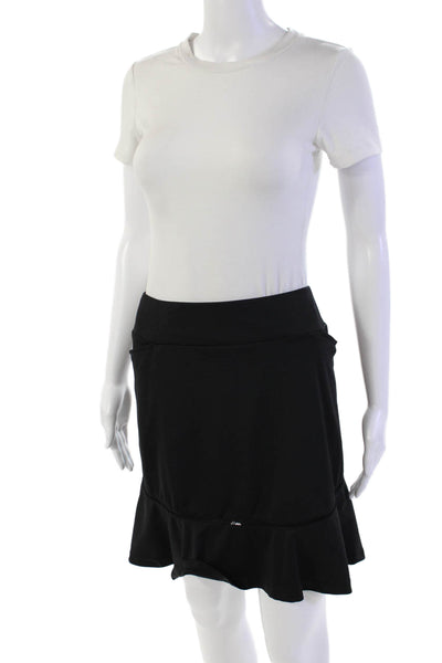 Tail Womens Stretch Ruffle Hem Two Pocket Activewear Skort Black Size XL