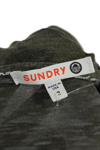 Sundry Womens Camouflage Drawstring Waist Sleeveless Jumpsuit Green Size 2