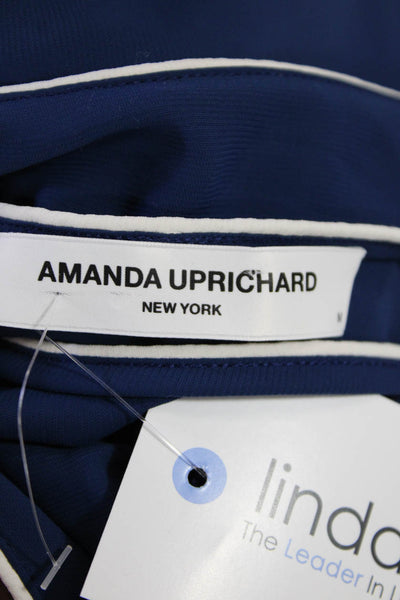 Amanda Uprichard Womens Two Pocket Scoop Neck Elastic Waist Jupmsuit Blue Size M