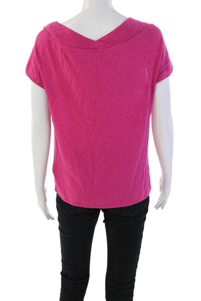 Magaschoni Womens Silk Sleeveless Off The Shoulder Top Magenta Pink Size M