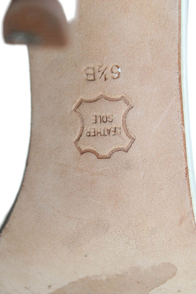 Grazia Womens Crystal Detail Ankle Strap Sandals Heels Cream Size 6.5B