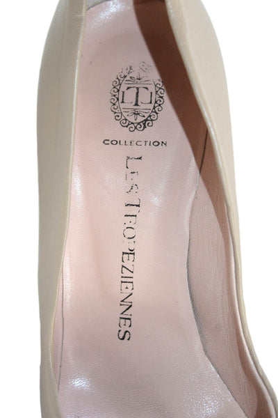 Les Tropeziennes Womens Leather Pletaed Round Toe Heels Pumps Tan Size 36 6