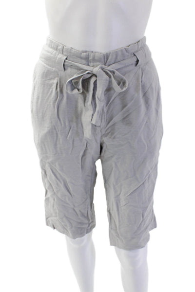 BCBG Max Azria Womens Drawstring Waist High Rise Shorts Gray Size 8