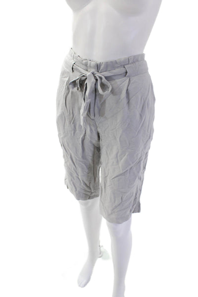 BCBG Max Azria Womens Drawstring Waist High Rise Shorts Gray Size 8
