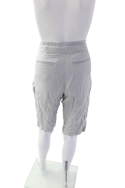 BCBG Max Azria Womens Drawstring Waist High Rise Shorts Gray Size 8