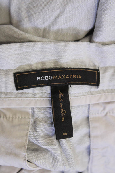 BCBG Max Azria Womens Drawstring Waist High Rise Shorts Gray Size 8